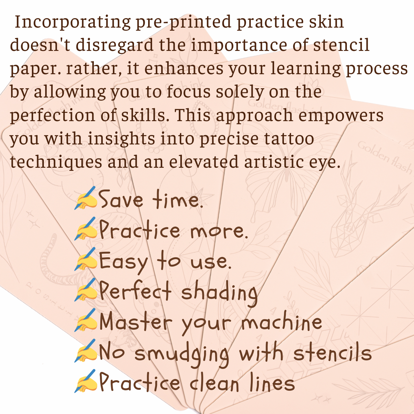 6 Pack Pre-Printed Practice Skin